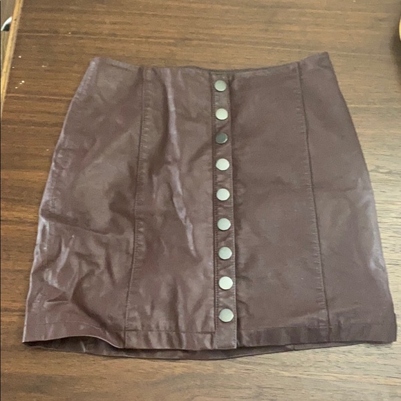 Free People Oh Snap Vegan Leather Skirt - Picture 3 of 6